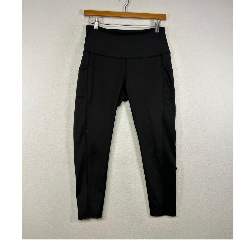 Athleisure 90 Degree by Reflex Womens S Black High Waist Pocket 7/8 Leggings